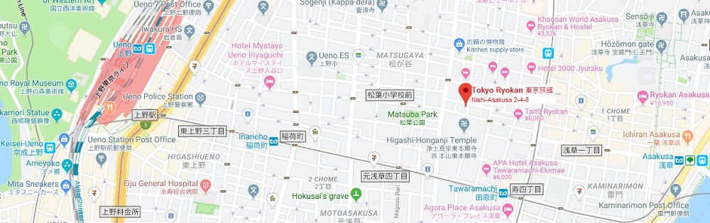 Tokyo Ryokan Google Map